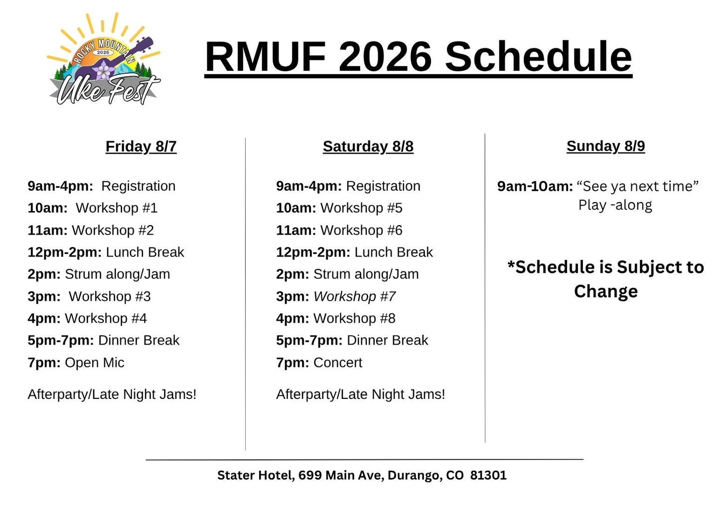 2026 RMUF August 7-9